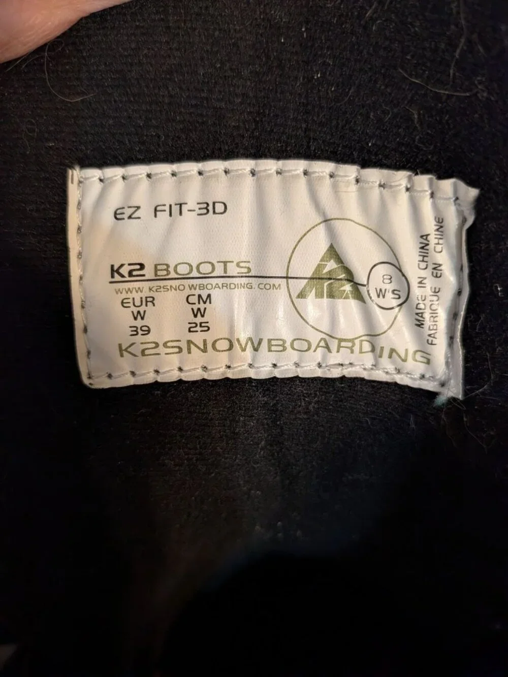 K2 Mink Snowboard Boots EZ FIT-3D Women's 8 Black Purple